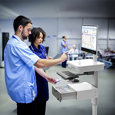 workFLO® Single Monitor Workstation on Wheels | TouchPoint Medical